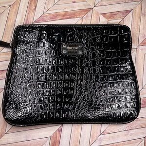 Nine West Black Square Clutch Style Zip Bag